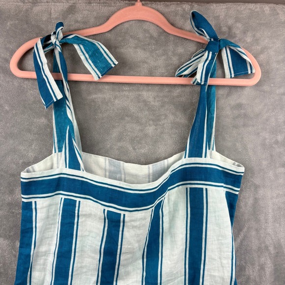 Olivia James The Label Blue White Striped Bow Strap Midi/Maxi Cotton Dress S NWT - Picture 6 of 13
